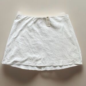 Anthropologie Tilda Linen Mini Slip Skirt White XL NWT Bias Cut